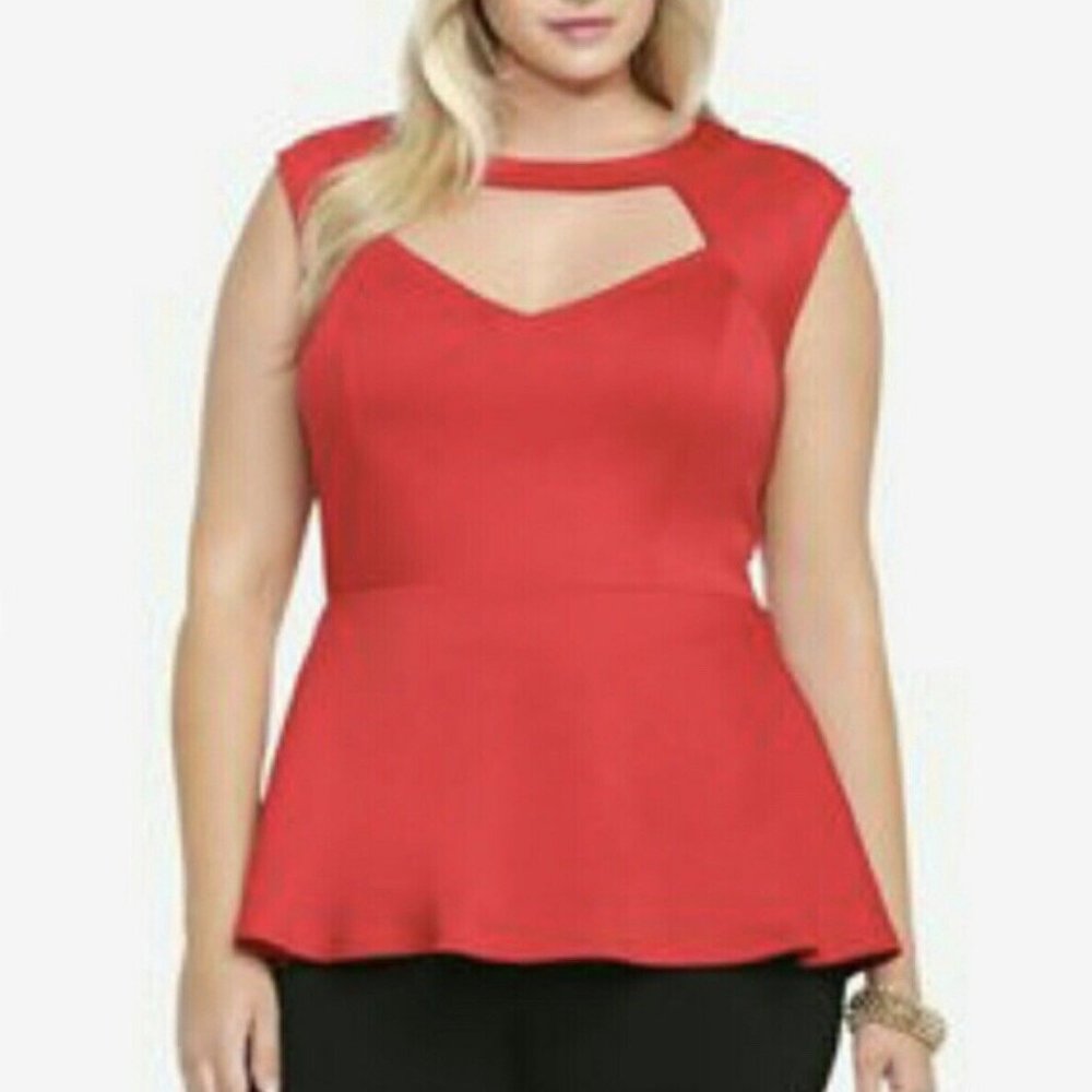 Torrid Red Peplum Top